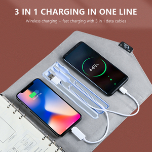 Luz LED personalizada Logo Business Notebook Powerbank Digital Huella digital Bloqueo Diario Bloc de notas U Disco Sign Pen Regalo Premium - Product Image 6