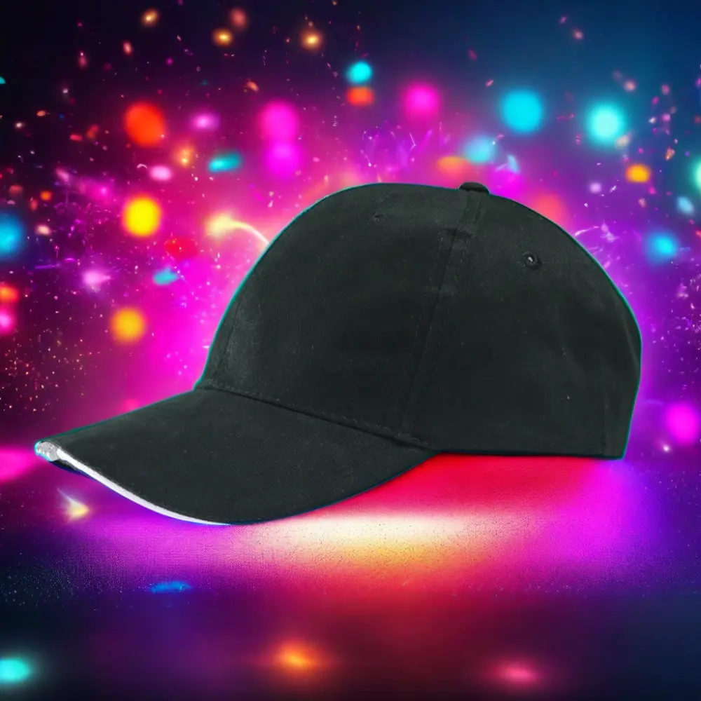 قبعات بيسبول مخصصة للحفلات بإضاءة ليد مضيئة للعمل الليلي مزودة بإضاءة ليد