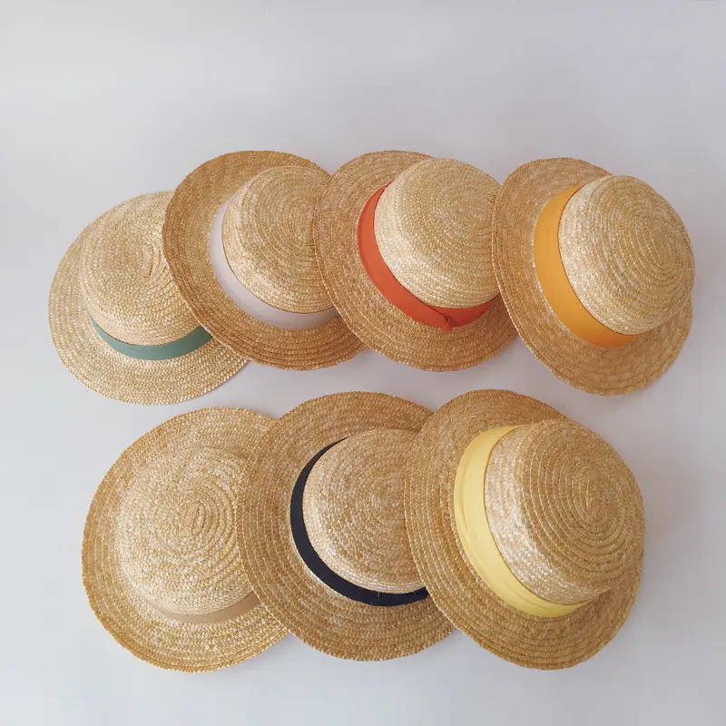 Sombrero de paja para playa y verano, gorro de paja para niños