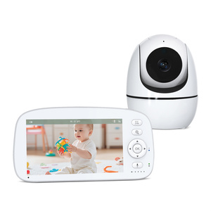 Monitor de bebé con cámara de vídeo a color inalámbrica de 5 pulgadas, monitor de seguridad para el hogar, monitor de temperatura bidireccional con pantalla LCD de 1000 pies - Product Image 1