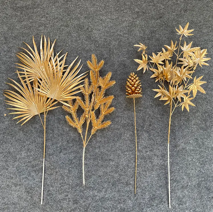 الذهبي زهرة اصطناعية الكافور التوت الأحمر الاصطناعي النباتات الذهب زهرة اصطناعية s لعيد الميلاد