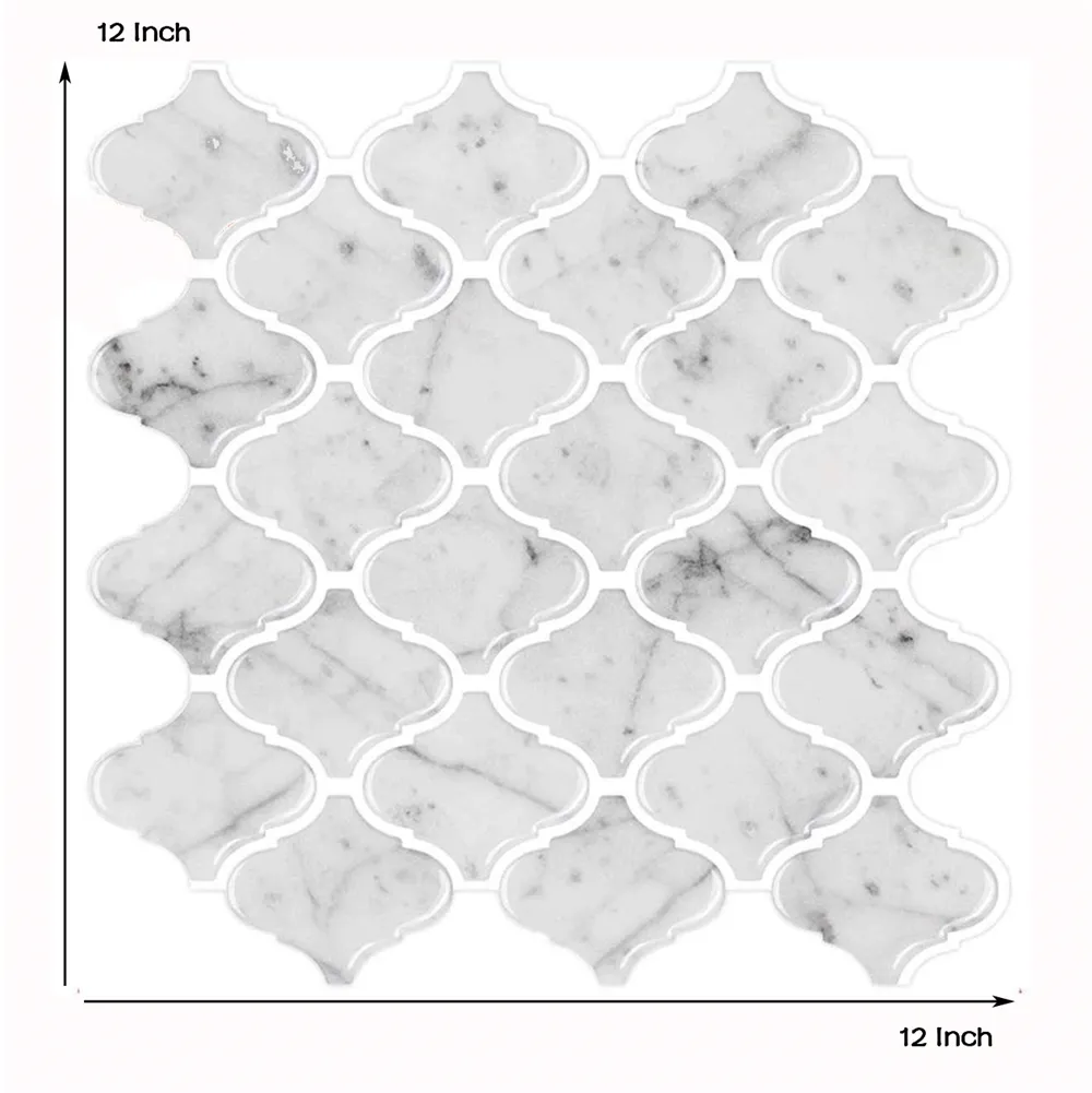 3D marmo Bianco piccola zucca modello di carta da parati Autoadesivo della parete di piastrelle di carta da parati impermeabile per la cucina