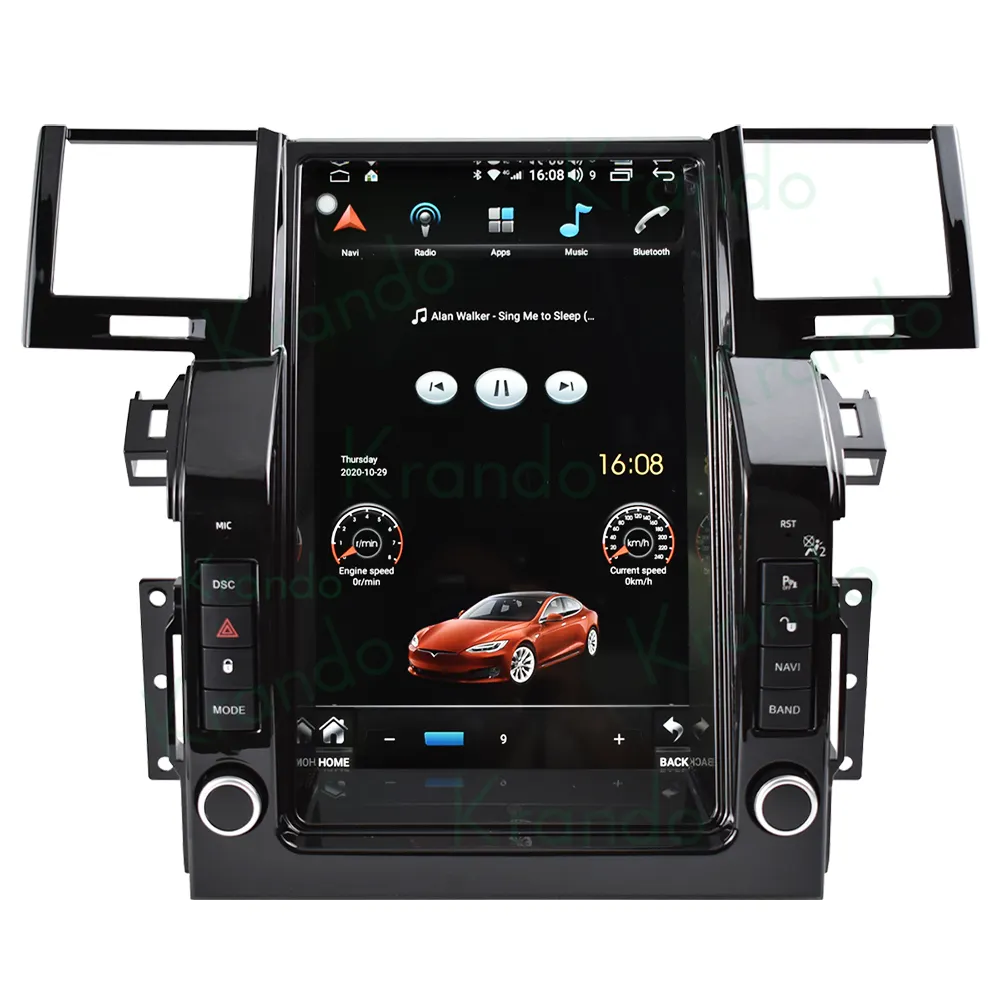 Krando เครื่องเล่น DVD ติดรถยนต์แอนดรอยด์12.1นิ้ว,เครื่องเล่น GPS 4G + 64G สไตล์ Tesla สำหรับ Range Rover Sport 2005-2009