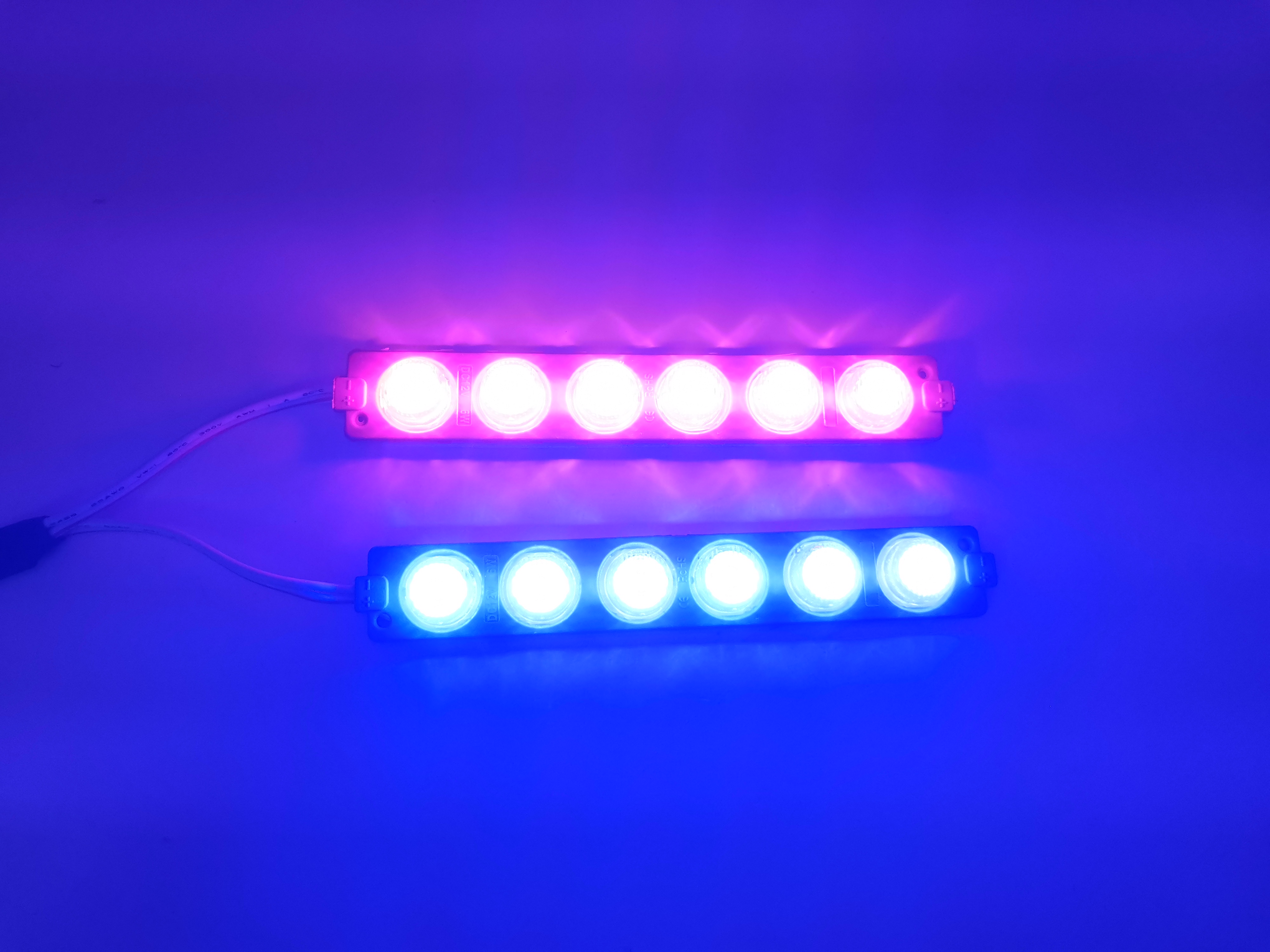 Lumière stroboscopique rose et bleue