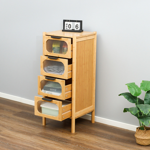 Tầng đứng đêm đứng kệ lưu trữ giá phòng ngủ phòng khách cuối bảng Tủ tre với 4 Acrylic ngăn kéo bàn cạnh giường ngủ - Product Image 4