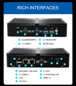Intel Core I3-4005U/I5-4278U/I5-6260U Mini PC Dual Core Dual Core เอาท์พุตแสดงผลคอมพิวเตอร์ตั้งโต๊ะไม่มีพัดลมกระเป๋านักเรียนพร้อมล็อค - Product Image 3