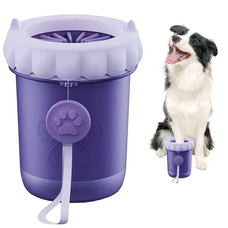 Petdom Atacado Portátil Silicone Garra Limpeza Cup Dog Paw Washer Soft 2 em 1 Pet Pé Lavar Copo