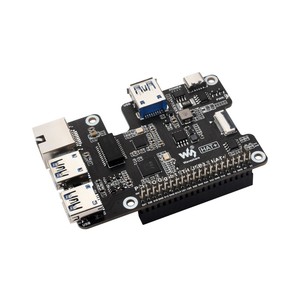 PCIe a Gigabit Ethernet y USB 3,2 Gen1 HAT para Raspberry Pi 5, 3,2 Gen1 USB 3x, 1x Gigabit Ethernet, SIN controlador, Plug and Play - Product Image 1