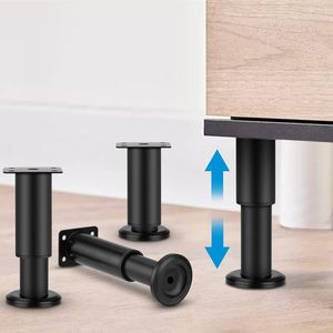 22 Cm Contemporary Dành Cho Người Lớn Giường Chân Phổ Slatted Cơ Sở M8 Bu Lông Kim Loại Vuông Khung Chiều Cao Có Thể Điều Chỉnh Đồ Nội Thất Chân Màu Đen Gói - Product Image 2