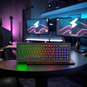 Havit KB894CM 101 teclas profesional LED retroiluminado USB Gaming Keyboard Rainbow multifunción retroiluminado Layout - Product Image 4