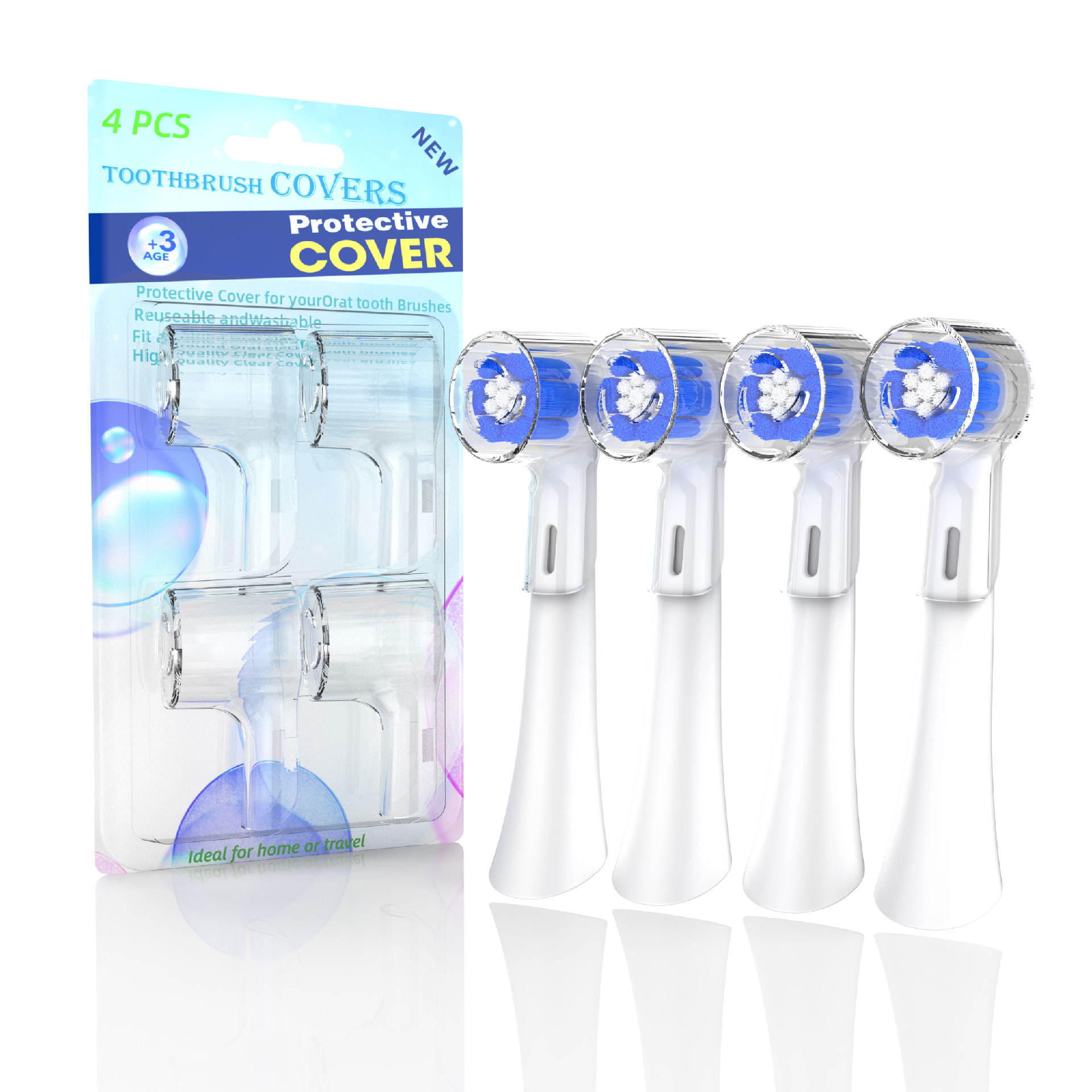 Couvercle iO, paquet de 4 (en boîte) transparent