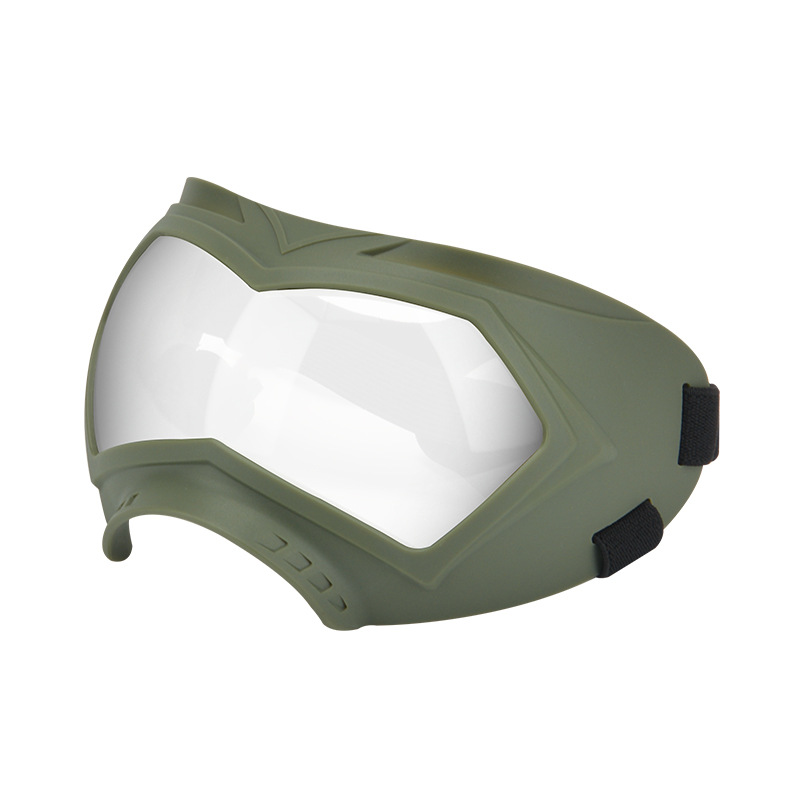 Green frame silver lens