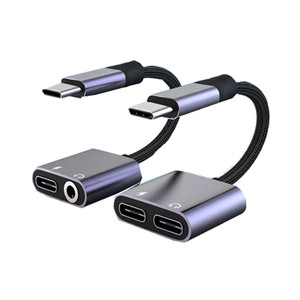 OTP koruması ile optimize edilmiş cep telefonları için 2-in-1 tip-c kulaklık adaptörü yepyeni 5V 2A çıkış ses dönüştürücü