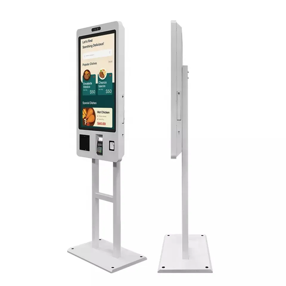 Kiosk com scanner e impressora mcdonalds, 24 32 polegadas, auto pagamento, tela sensível ao toque, leitor de cartão, para mcdonalds