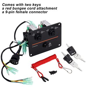 แผงสวิตช์กุญแจเครื่องยนต์6K1-82570-08-00คู่สำหรับ yamahaa 12V 6K1-82570-13-00เครื่องยนต์ควบคุมแนวตั้งแบบคู่ - Product Image 4