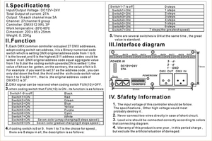 27-Kanal-DMX-Decoder mit 4 Ausgangs kanälen RGB-LED DMX512-Steuerung mit konstanter Spannung