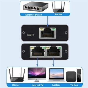 Internet Connection Extender Network Switch Stapelbarer Gigabit 1 bis 4 Ethernet Network Splitter mit USB-Kabel RJ45 LAN Adapter