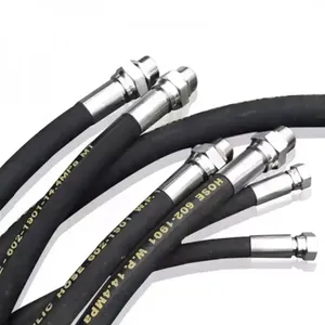 Ortak flanş geri çekilebilir hortum makarası (mevsimsel) ile Sae100R2At 100r 1 yüksek basınçlı hidrolik kauçuk fren hortumu montaj - Product Image 6