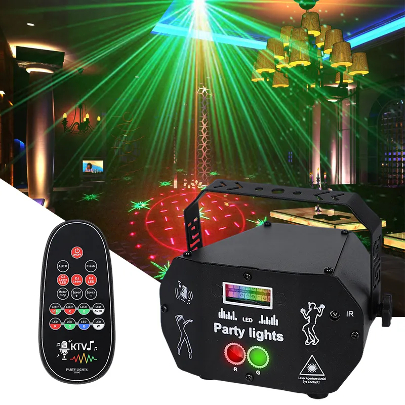 Led projetor de luz rgb mini 3 em 1 para palco, auto iluminação, dança da música, para ktv, bar, área interna, para festa, dj, piso