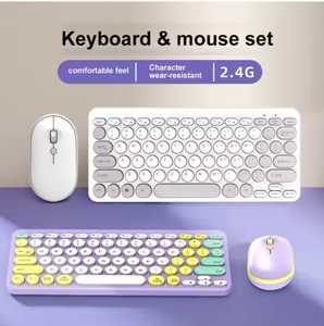 Venta al por mayor Retro 2,4 GHz Teclado inalámbrico y ratón Combo Set RGB retroiluminado 104 Teclas Interfaz USB Computadora Teclas de colores mezclados - Product Image 2