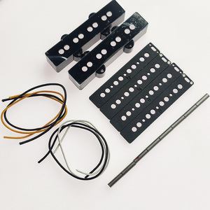 アルニコ5マグネットロッドとDIYピックアップビルディングアセンブリ用のフラットワークを備えた1セットのDIYジャズ4弦ベースギターピックアップキット - Product Image 3