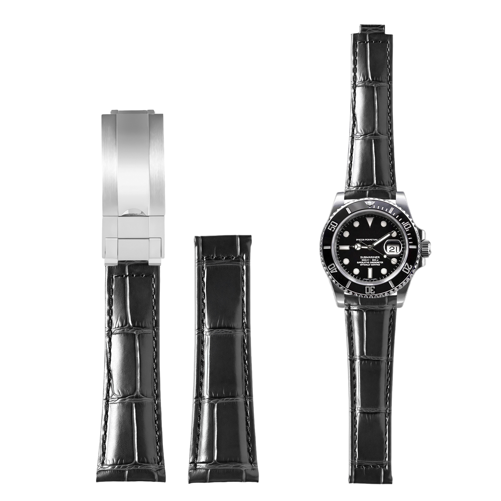Black silver buckle