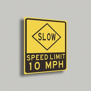 ป้ายจำกัดความเร็ว 'slow 10 mph' ที่มีความคมชัดสูง-เหมาะสำหรับพื้นที่ที่มีความสำคัญด้านความปลอดภัย - Product Image 5