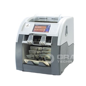 Dos/2 bolsillos Dual Cis billete efectivo dinero moneda valor contador dinero máquina contadora de billetes en efectivo contador con impresora térmica - Product Image 1