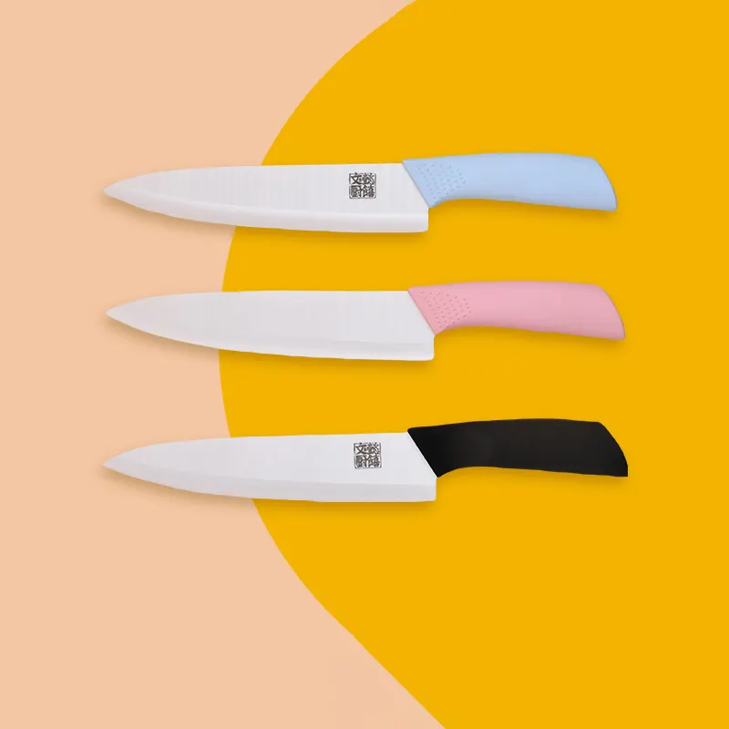 8 pulgadas afilado no oxidado Zirconia cortar carne verduras frutas cuchillo cuchillos de cocina conjunto antiadherente chef cuchillo de cerámica con manga