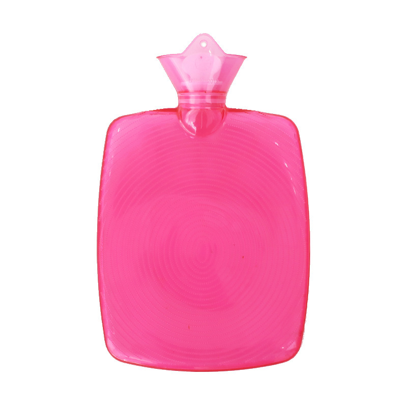 Bouillotte en PVC côtelé rose