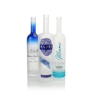 Tùy chỉnh chất lượng cao sương giá 500ml/700ml/750ml/1000ml/1L cát nổ mìn Gin Vodka Thêm Flint chai thủy tinh với nút chai có nắp đậy - Product Image 3