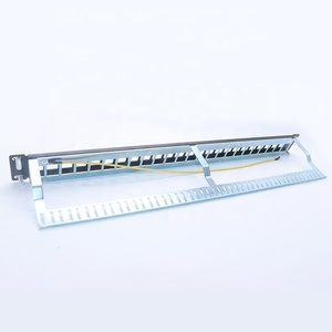 1U冷轧钢19 ''24端口48端口网络布线带接地线的空白配线架CAT6 - Product Image 3