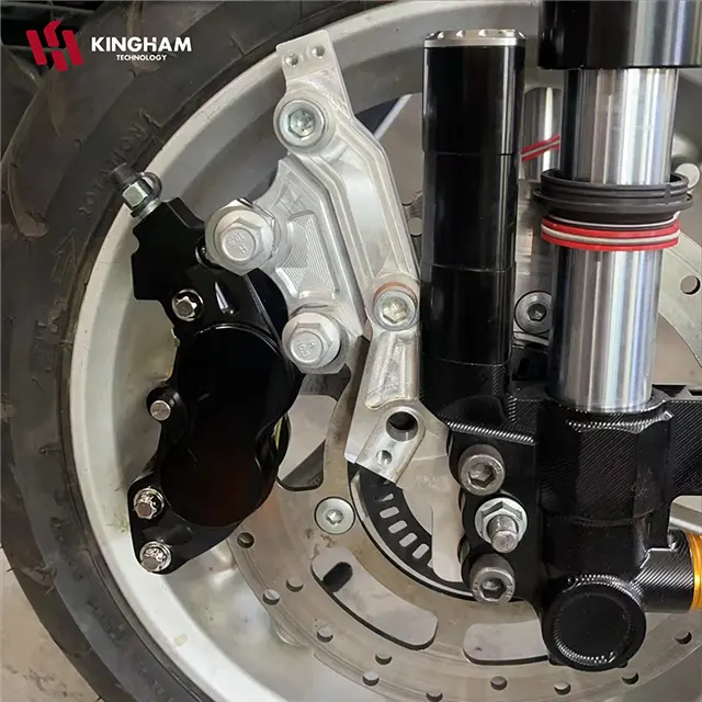 KINGHAM Motorcycle Front Caliper 4p for Motorcycle Nmax Aerox Four Piston Spot Goods Universal CNC Aluminum Alloy Front Kaliper
