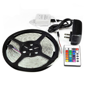 5เมตร16.4ft SMD 3528ไฟเส้น LED RGB 24Key IR อะแดปเตอร์ควบคุมระยะไกลชุดสมบูรณ์แถบ LED - Product Image 1