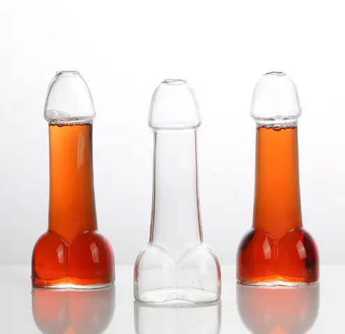 Óculos de vinho sexy para adultos, copo de vidro em formato de pênis para bebida e coquetel, para bar e clube noturno, 130ml