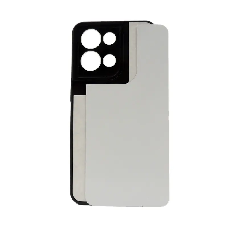 Neu ankommen Soft TPU 2D Sublimation Telefon hülle Für OPPO RENO8 5G,DIY-Druck Schwarze mobile Abdeckung mit Blech