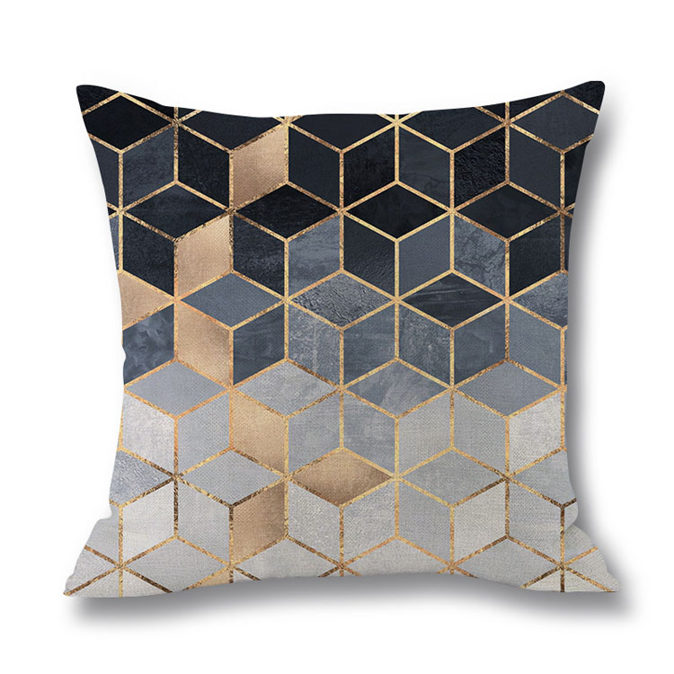 Colorful Geometric Digital Print Pillowcase Linen Cushion Cover