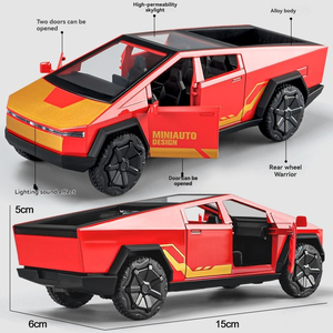 Diecast <strong>Model</strong> Car 1:32 T Cybertruck Pickup with Sound and Light Pullback Doors Open Decorate Ornament Metal <strong>Model</strong> Car Toys - Product Image 3