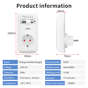 Neuzugang intelligenter Timer Steckdose Digitaler Timer-Schalter EU Stecker Zeitpunktregler Timer mit USB-Ladegerät - Product Image 5