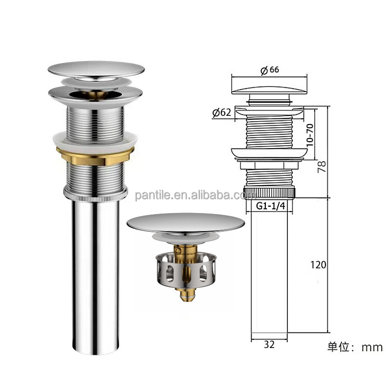 SS304 cromado, tapa abatible grande con sistema de apertura a presión, orificios.