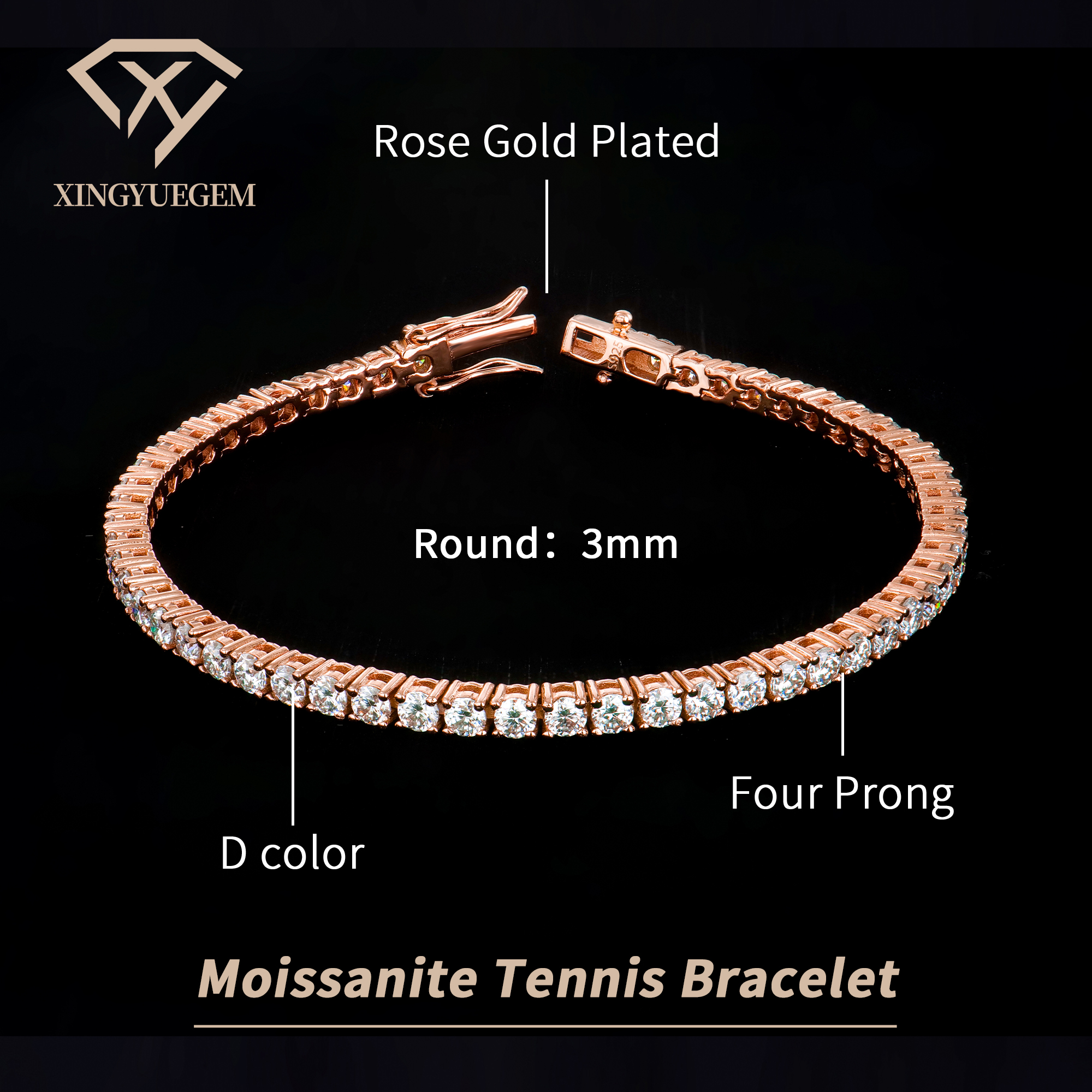 3mm rose gold