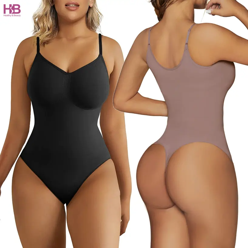 HB Shaper XS-3XL Körperanzug für Damen Bauchtkontrolle Shapewear nahtlose Formgebung Tanga Körperformer für Damen