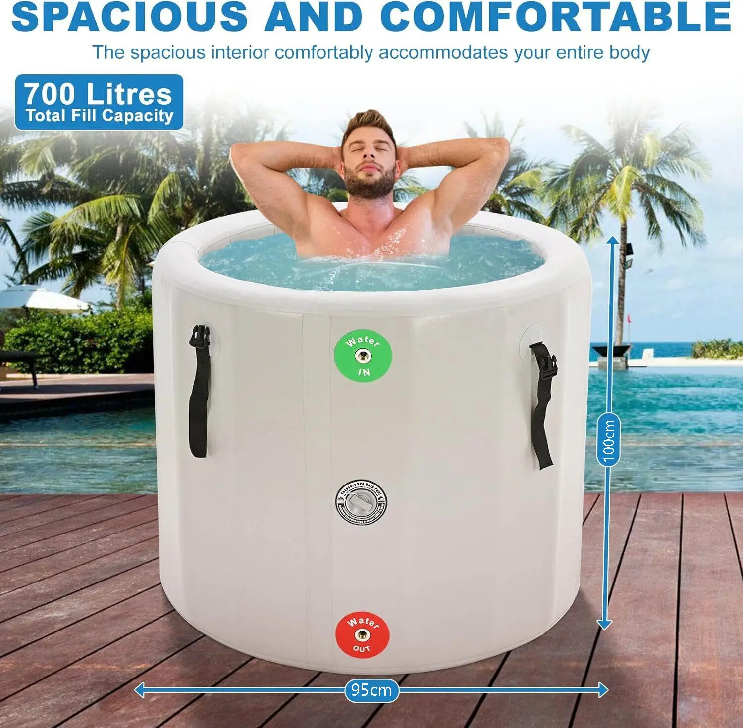Özel Logo taşınabilir soğuk banyo küvet ev kurtarma soğuk dalma tankı şişme buz su havuzu küvet