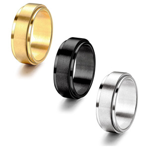 Cứu trợ quay vòng thép titan vài đồ trang sức thần tài quay vòng chống lo lắng <span class=keywords><strong>Spinner</strong></span> xoay vòng thép không gỉ - Product Image 2