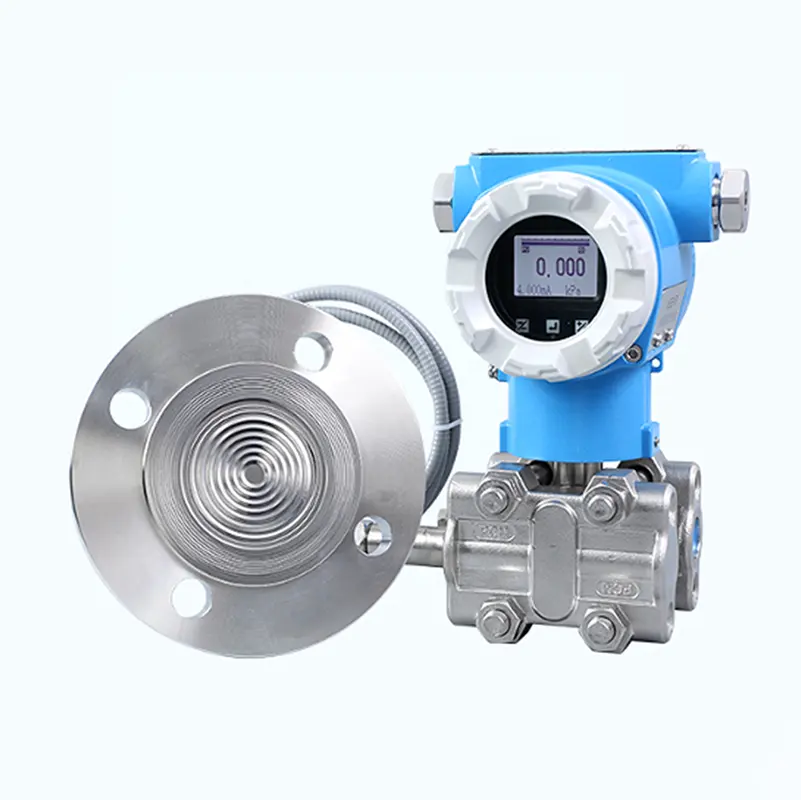 Flange Mounting Relative Air Compressor Differential Pressure Transmitter with Double Flange