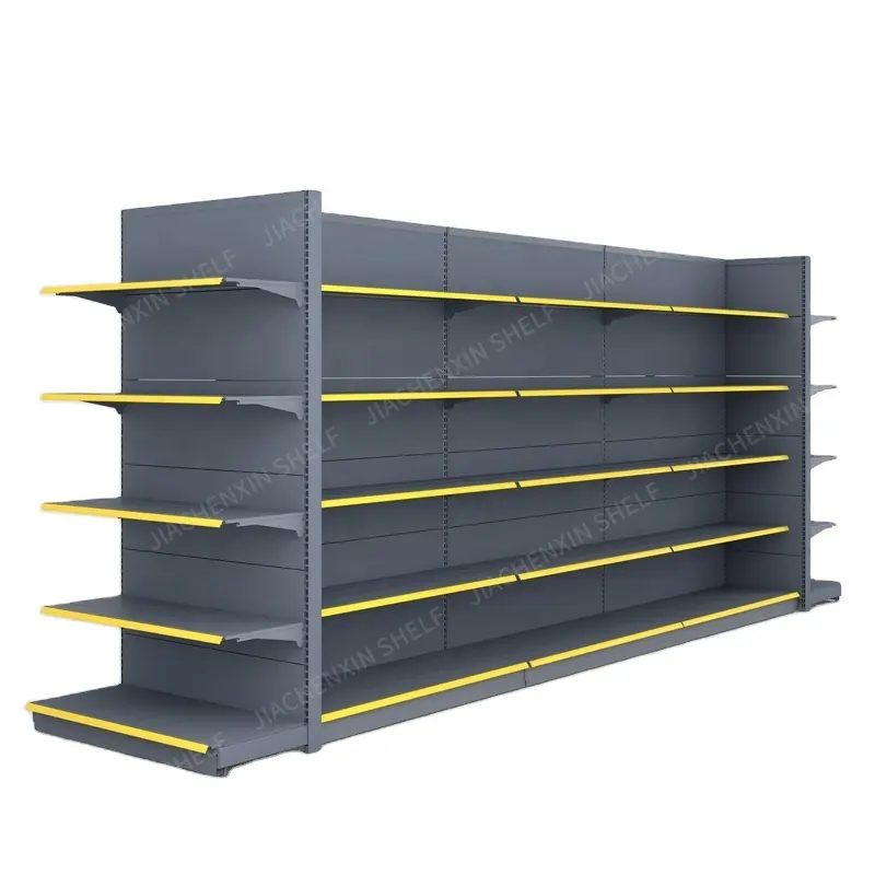 retail metal Wall & Display gondola supermarket shelving display rack for grocery sales design shelves units with ISO9001