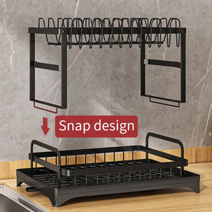 Mutfak tezgahı kase organizatör mutfak depolama raf bulaşık kurutma rafı mutfak eşyaları tutucu ile lavabo üzerinde - Product Image 4