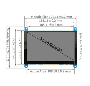 YZY 5 pollici porta HD-MI Android LCD Display 800*480 Touch Display con alta risoluzione HMI 5 "Target pubblico - Product Image 2
