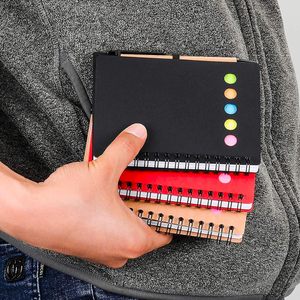 Notas adhesivas baratas Etiquetas de índice de colores Taquigrafía Cuaderno Papel Kraft Espiral Bloc de notas y bolígrafo Regalo