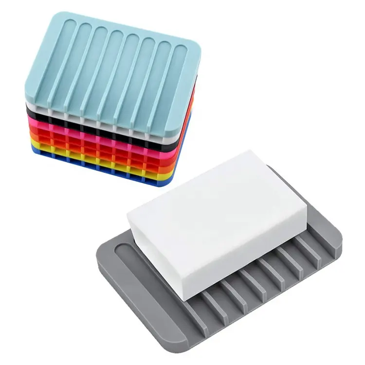 4.3x3.1 pouces porte-savon auto-drainant porte-savon en silicone de qualité supérieure économiseur pour douche salle de bain cuisine prolonger la durée de vie du savon